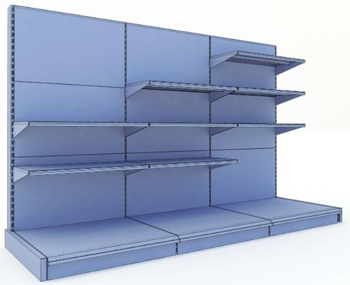 Heavy Duty Supermarket Shelf 34x106mm Uprights, 508-1008mm Sizes