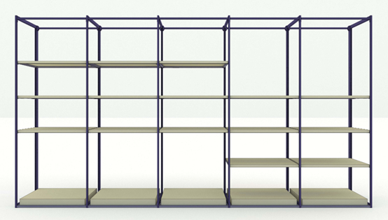 Estantería de acero y madera de la serie E5, capacidad media de 150 kg para plantas y decoración