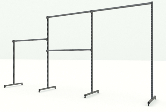 Estante de ropa de metal ajustable de 60-80 cm de altura para tiendas minoristas