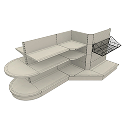 Estantería de góndola de supermercado montante 30x60mm, paso de agujero de 50mm